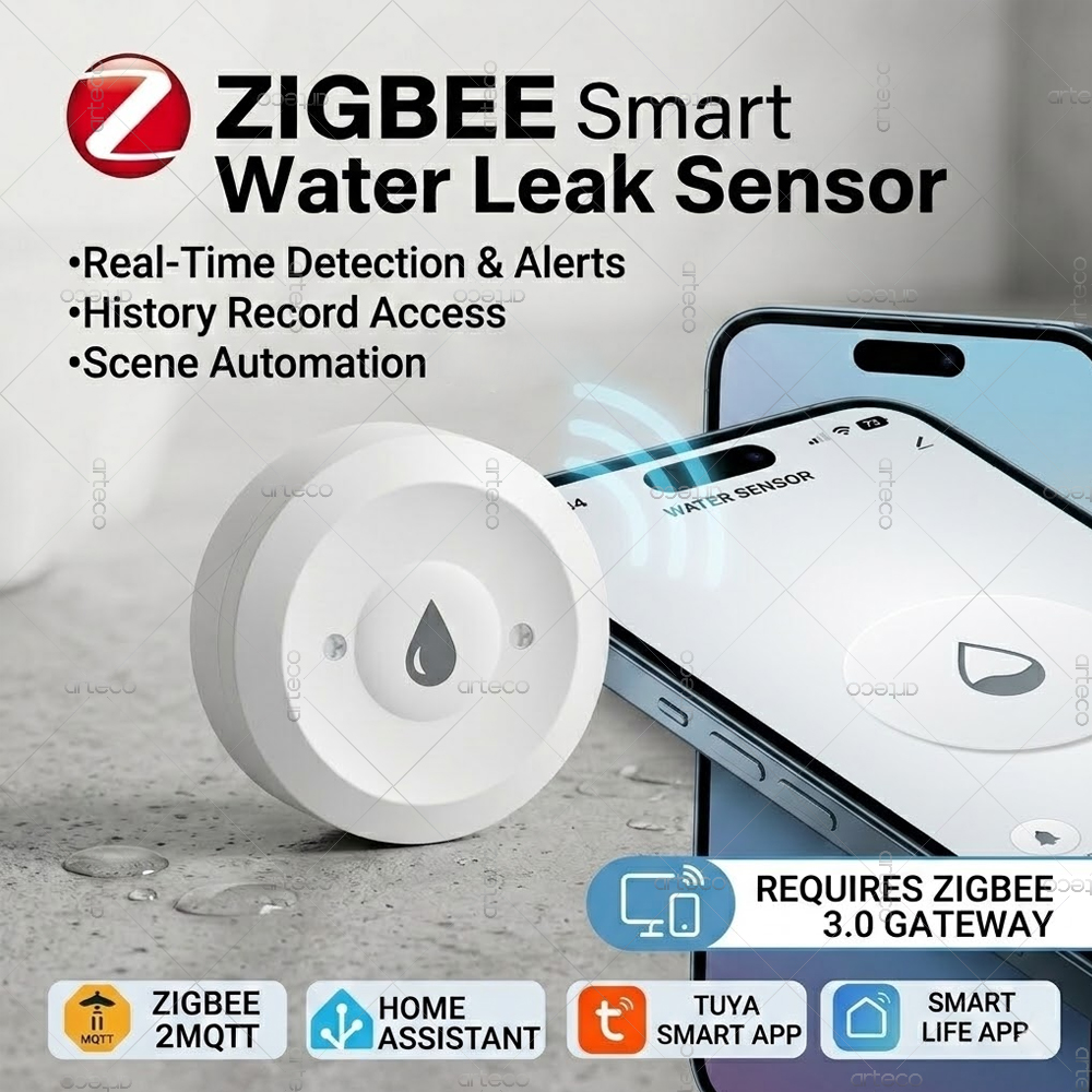 Home Assistant Tuya - Zigbee Su Sensörü Kaçak Sel Dedektörü
