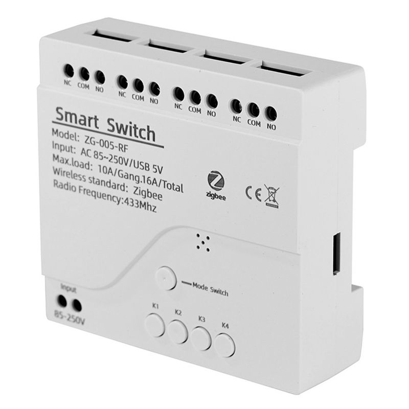 Smart Relay Tuya - [NEWA08R] 4 Kanallı Tuya Zigbee Akıllı
