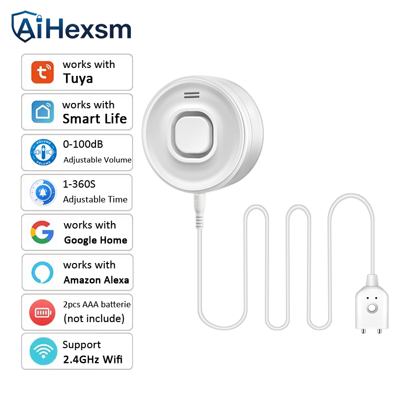 Home Assistant Tuya - Su sızıntısı sensörü 100DB Ayarlanabilir ses