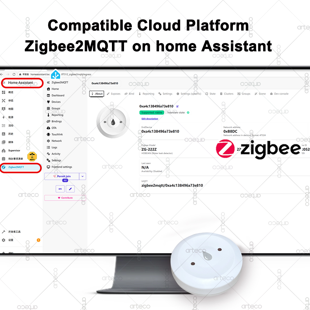 Tuya Akıllı Zigbee Su Sensörü  - Home Assistant Tuya incelemesi ve fiyatı